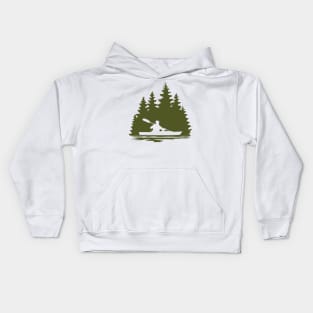 Man Kayaking Scene Kids Hoodie